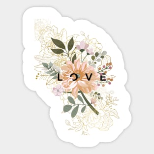 Floral with Golden Motives Sticker